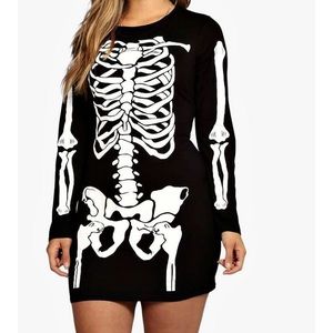 Boohoo skeleton bodycon dress